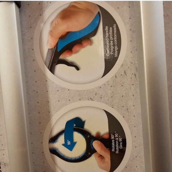 White and Blue Garden Pruning Shears with Curved Handles - Picture 11 of 13